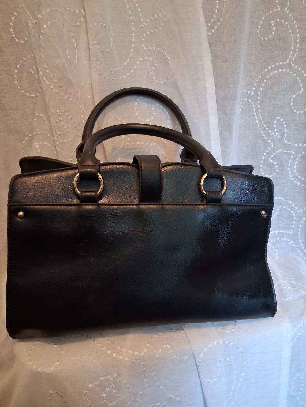 Coach Mercer 30 Black Leather Satchel Handbag - Picture 2 of 7